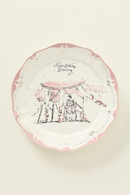 Sarah Writes In Ink 12 Days of Christmas Dessert Plates - image 1