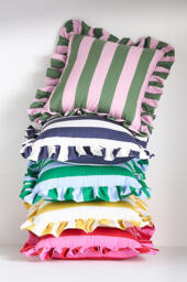 Maeve Striped Ruffle Indoor/Outdoor Cushion - thumbnail 5