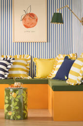 Maeve Striped Ruffle Indoor/Outdoor Cushion - thumbnail 2