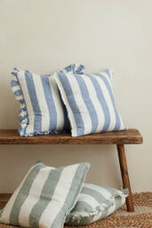 Ellenvale Interiors Esmee Teal Stripe Cushion - thumbnail 2