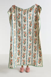 Mira Cotton Sherpa Floral Printed Throw Blanket