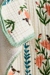 Mira Cotton Sherpa Floral Printed Throw Blanket - thumbnail 2