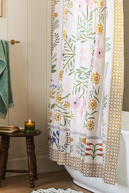 Ellen Merchant Floral-Printed Cotton Shower Curtain
