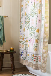 Ellen Merchant Floral-Printed Cotton Shower Curtain