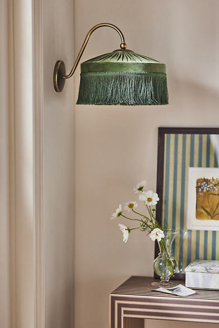 Sinclair Tassel-Fringed Velvet Wall Light - image 1
