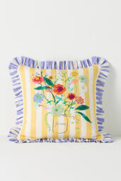 Mother's Day Cotton Embroidered Printed Floral Cushion