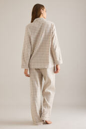 Piglet In Bed Linen-Cotton Gingham Long Pyjama Set - thumbnail 2