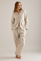 Piglet In Bed Linen-Cotton Gingham Long Pyjama Set - thumbnail 1