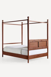 Roma Oak Wood Canopy Bed - thumbnail 6
