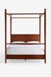 Roma Oak Wood Canopy Bed - thumbnail 2