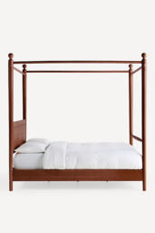 Roma Oak Wood Canopy Bed - thumbnail 4