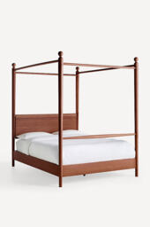 Roma Oak Wood Canopy Bed - thumbnail 3