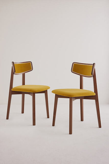 Amy Velvet-Upholstered Beech Wood Dining Chairs, Set of 2 - image 1