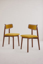 Amy Velvet-Upholstered FSC Beech Wood Dining Chairs, Set of 2