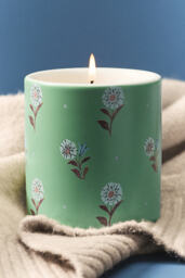 Spring Cottage Floral Golden Petals & Cashmere Ceramic Boxed Candle - thumbnail 1