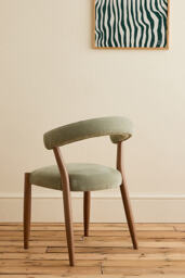 Elsa Chenille Weave-Upholstered Beech Wood Dining Chair - thumbnail 2