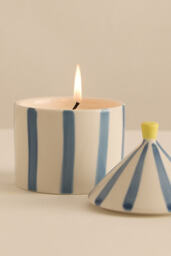 Zesty Lemons London Oud & Leather Carnival Ceramic Candle - thumbnail 1
