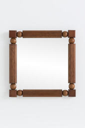 Benedicta Wood Bead Petite Square Gallery Wall Mirror - thumbnail 2