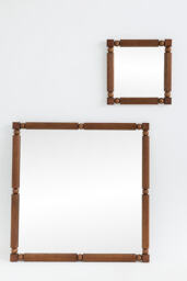 Benedicta Wood Bead Petite Square Gallery Wall Mirror - thumbnail 1