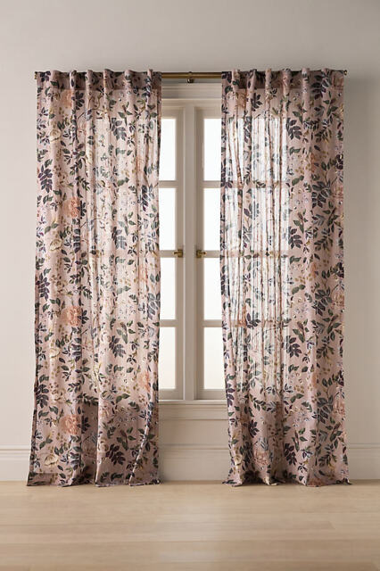 Seren Cotton Sheer Painterly Floral Curtain - image 1