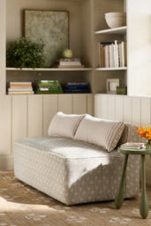 Magnolia Linen-Blend Dining Bench - thumbnail 1