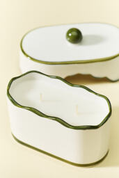 Paddywax Cherie Smoked Pistachio Ceramic Candle with Lid - thumbnail 2