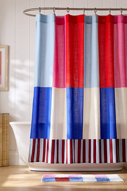 Damson Madder Cotton Printed Shower Curtain - image 1