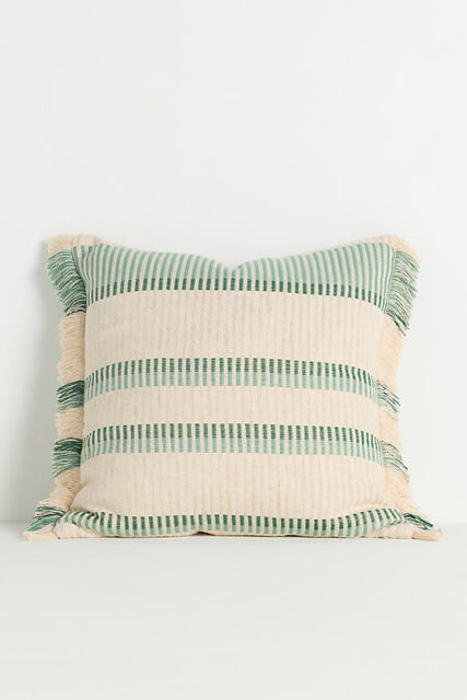 Pieced Stripe Cotton-Blend Woven Cushion Cover - image 1