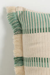 Pieced Stripe Cotton-Blend Woven Cushion Cover - thumbnail 2