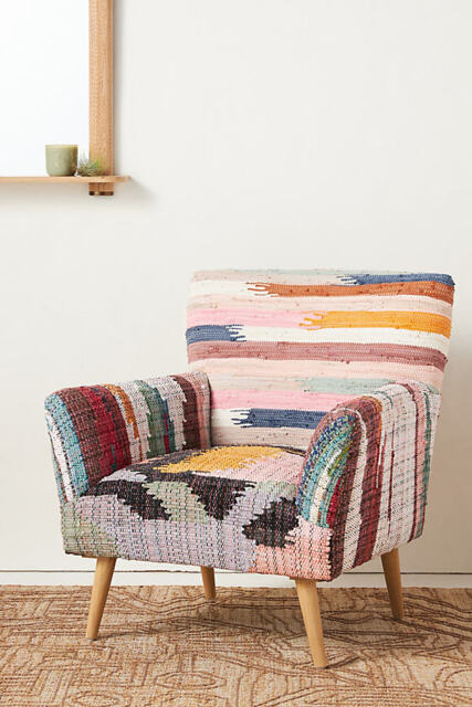Marija Woven Rag Rug Accent Chair - image 1