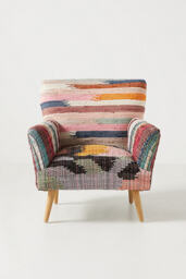 Marija Woven Rag Rug Accent Chair - thumbnail 3