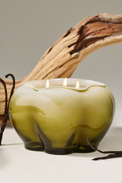 Posie Woody Sandalwood Vanilla Glass Candle - image 1