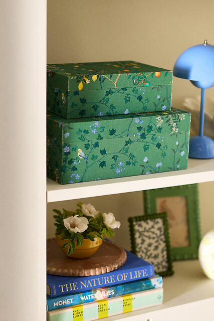 Judarn Fabric Covered Boxes, Set of 2