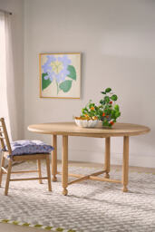 "Roma Round 60"" Oak Wood Dining Table" - thumbnail 5
