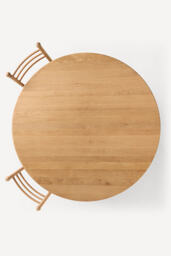 "Roma Round 60"" Oak Wood Dining Table" - thumbnail 6
