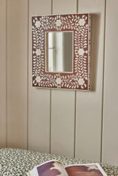By Anthropologie Phoebe Bone Inlay Floral Wall Mirror - thumbnail 1