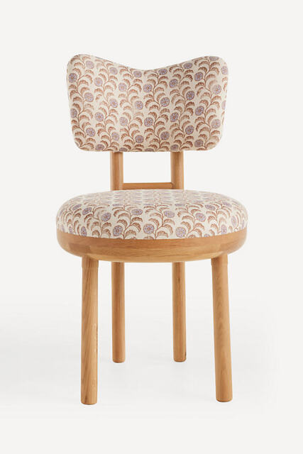 Irie Leora Block-Print Oak Wood Dining Chair - image 1