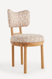Irie Leora Block-Print Oak Wood Dining Chair - thumbnail 2