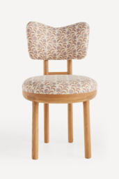 Irie Leora Block-Print Oak Wood Dining Chair - thumbnail 1