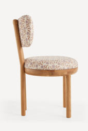 Irie Leora Block-Print Oak Wood Dining Chair - thumbnail 3