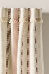 Pieced Stripe Cotton Blend Woven Blackout Curtain - thumbnail 2