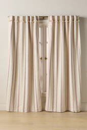 Pieced Stripe Cotton Blend Woven Blackout Curtain