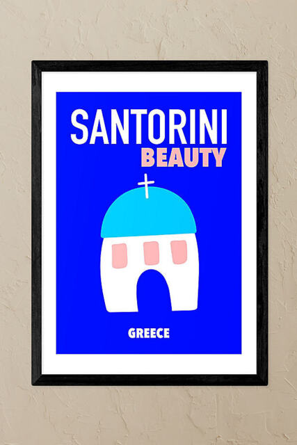 East End Prints Santorini Beauty Greece Black Framed Art Print