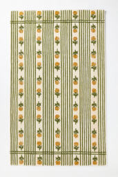 Tufted & Hooked Wool Floral Rug - thumbnail 1