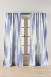 Costanza Woven Stripe Cotton Curtain - thumbnail 2