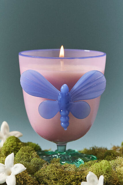 Pauline Floral Clementine & Jasmine Glass Butterfly Candle - image 1