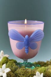 Pauline Floral Clementine & Jasmine Glass Butterfly Candle - thumbnail 1