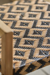 Terrain Havana Wicker & Teak Dining Chair, Black + Natural Diamond - thumbnail 2