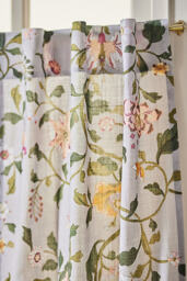 Hattie Organic Cotton Floral Printed Café Curtains, Set of 2 - thumbnail 2