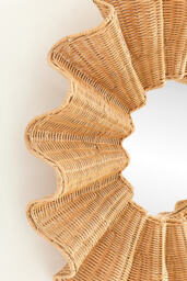 Wave Rattan Round Mirror - thumbnail 3